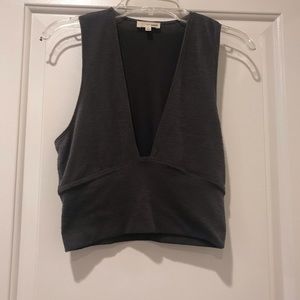 Aritzia Wilfred Free Plunge Neck Knit Crop Top